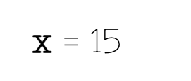 Ejemplo de variable X con valor 15