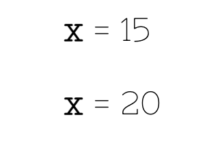 Ejemplo de variable X con valores cambiantes